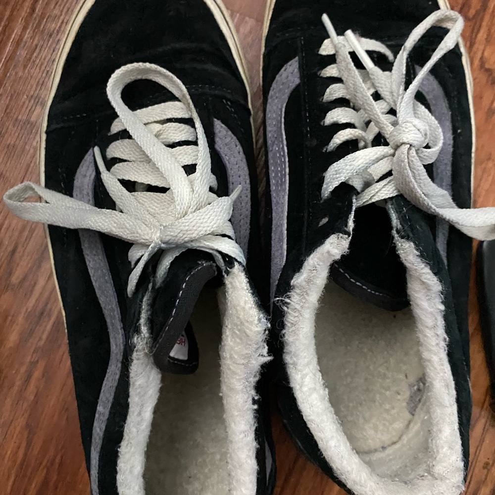 Fuzzy Black Vans